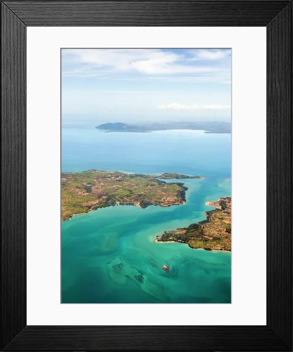 Framed Print : Aerial view over Ambato cape, Nosy Faly island and Nosy Be background, Republic of Madagascar, Indian Ocean Framed Print : Aerial view over Ambato cape, Nosy Faly island and Nosy Be background, Republic of Madagascar, Indian Ocean