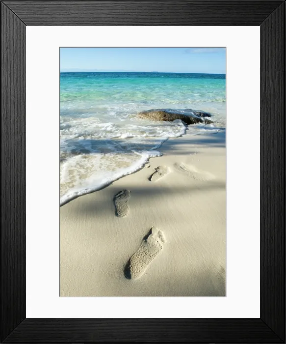 Framed Print : Footprints on the beach, Tsarabanjina island, Mitsio archipelago, Republic of Madagascar, Indian Ocean Framed Print : Footprints on the beach, Tsarabanjina island, Mitsio archipelago, Republic of Madagascar, Indian Ocean