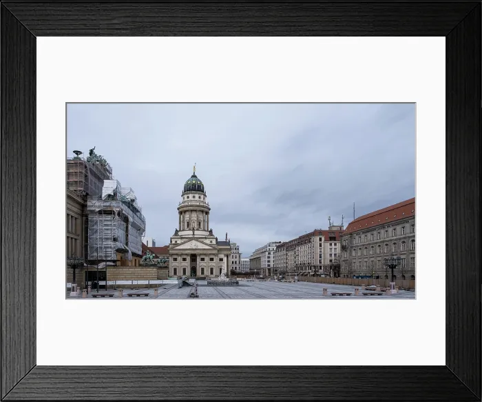 Framed Print : View from the Neue Kirche of the Konzerthaus Berlin square during renovation works, Berlin, Germany Framed Print : View from the Neue Kirche of the Konzerthaus Berlin square during renovation works, Berlin, Germany