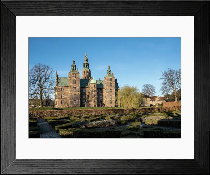 Framed Print : Copenhagen, Denmark ' View of Rosenborg Slot from Kongens Have, showing the castle framed by tree-lined paths and floral gardens Framed Print : Copenhagen, Denmark ' View of Rosenborg Slot from Kongens Have, showing the castle framed by tree-lined paths and floral gardens