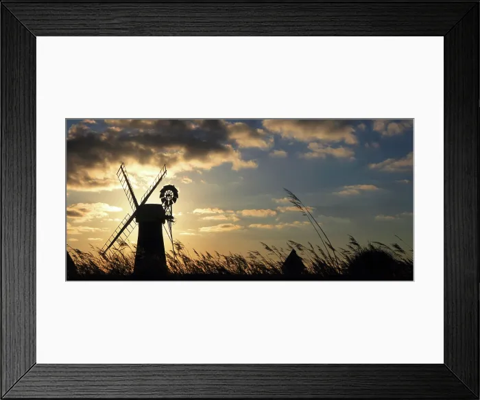 Framed Print : St. Benet's Mill at sunset, Norfolk Broads, Norfolk Framed Print : St. Benet's Mill at sunset, Norfolk Broads, Norfolk