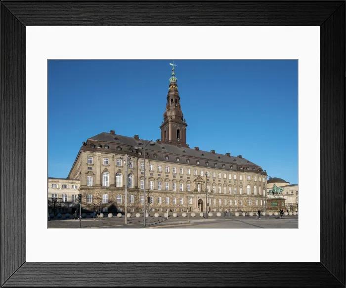 Framed Print : Copenhagen, Denmark ' View of Christiansborg Palace, home to Denmarks Parliament, Supreme Court, and Royal Reception Rooms, symbolizing centuries of political and royal power Framed Print : Copenhagen, Denmark ' View of Christiansborg Palace, home to Denmarks Parliament, Supreme Court, and Royal Reception Rooms, symbolizing centuries of political and royal power
