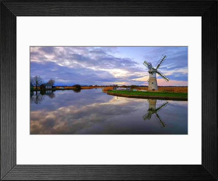 Framed Print : Thurne Mill at twilight, Norfolk Broads, Norfolk Framed Print : Thurne Mill at twilight, Norfolk Broads, Norfolk