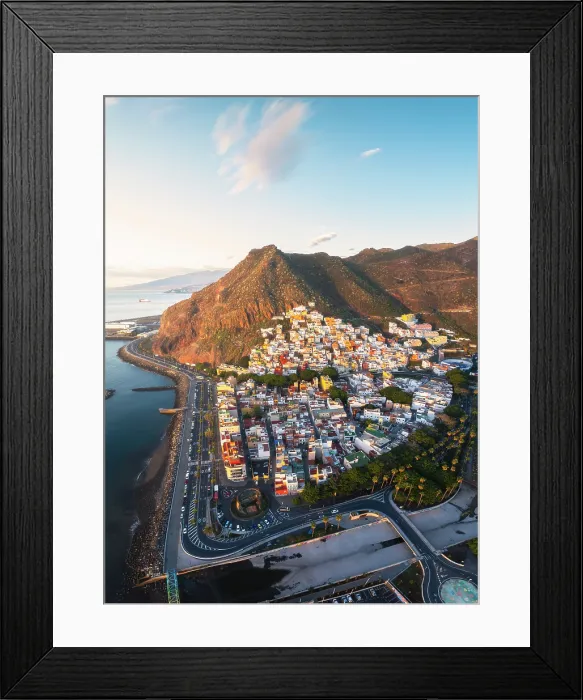 Framed Print : Drone view of San Andres at sunrise, Santa Cruz de Tenerife, Tenerife, Canary Islands, Macaronesia, Spain, Western Europe Framed Print : Drone view of San Andres at sunrise, Santa Cruz de Tenerife, Tenerife, Canary Islands, Macaronesia, Spain, Western Europe