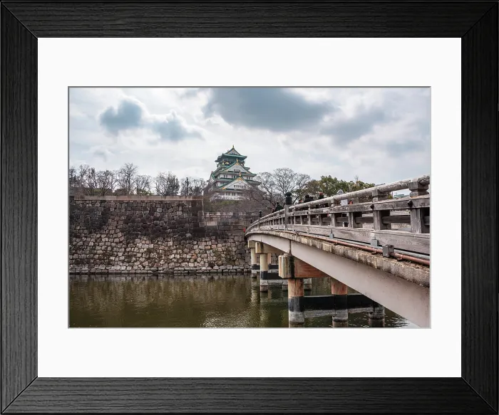 Framed Print : Gokuraku-bashi Bridge leading to the Osaka Castle, Japan Framed Print : Gokuraku-bashi Bridge leading to the Osaka Castle, Japan