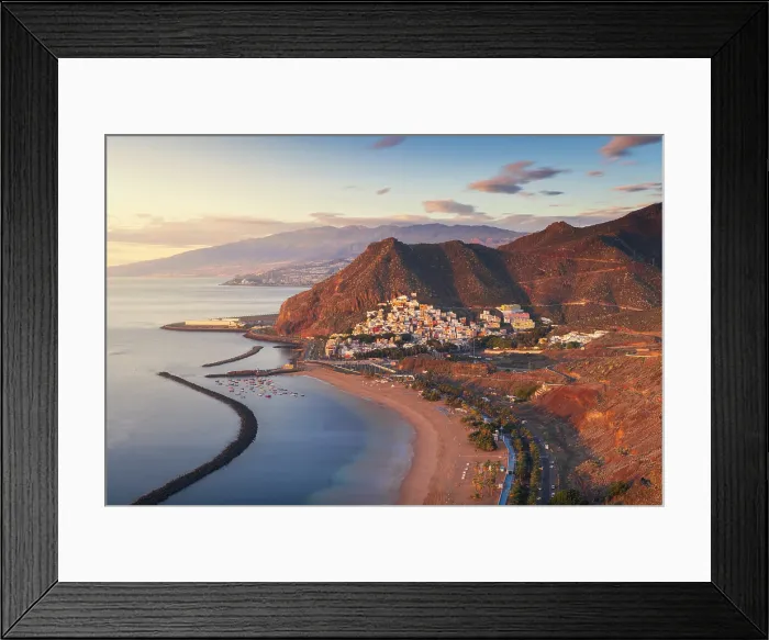 Framed Print : Las Teresitas beach and San Andres at sunrise, Santa Cruz de Tenerife, Tenerife, Canary Islands, Macaronesia, Spain, Western Europe Framed Print : Las Teresitas beach and San Andres at sunrise, Santa Cruz de Tenerife, Tenerife, Canary Islands, Macaronesia, Spain, Western Europe
