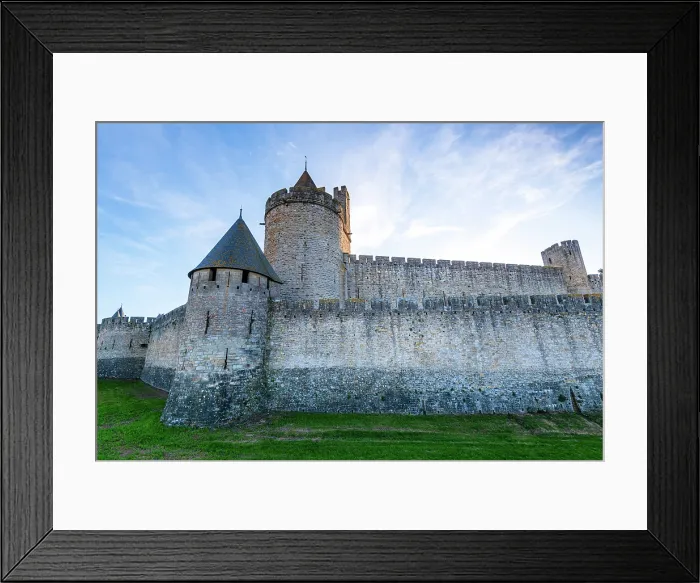 Framed Print : Evening atmosphere in Carcassonne, Languedoc-Roussillon, France. Walls, towers and ramparts of the the Cite de Carcassonne which is a UNESCO World Heritage Site Framed Print : Evening atmosphere in Carcassonne, Languedoc-Roussillon, France. Walls, towers and ramparts of the the Cite de Carcassonne which is a UNESCO World Heritage Site