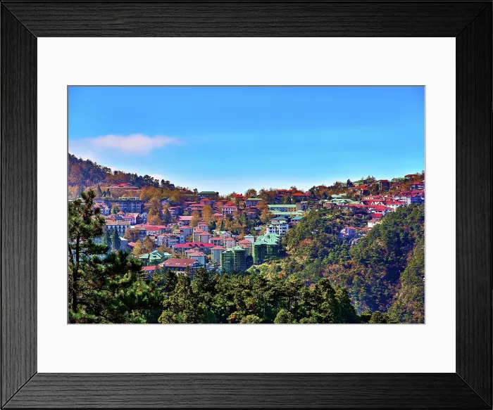 Framed Print : View of the town in Lushan (Mount Lu), Jiujiang City, Jiangxi, China