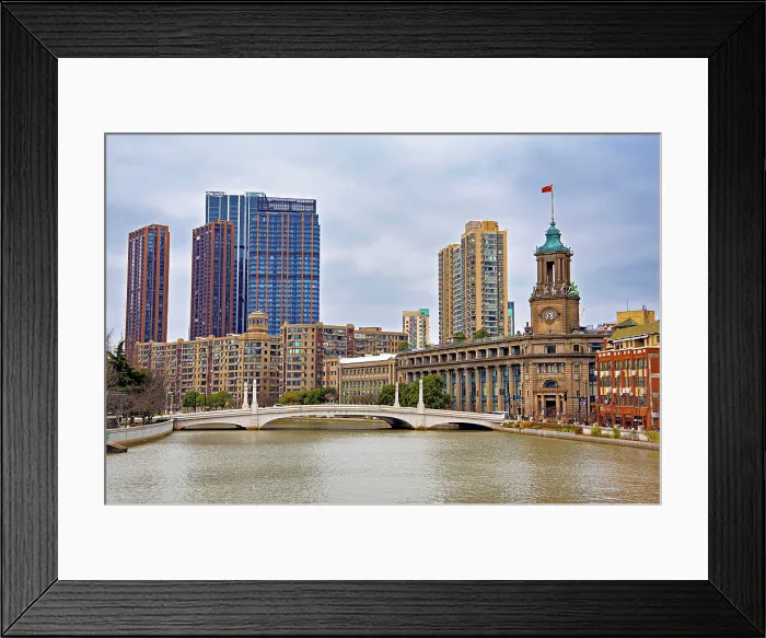Framed Print : Suzhou Creek with the Shanghai Postal Museum (built in the 1920s) on the right, Shanghai, China Framed Print : Suzhou Creek with the Shanghai Postal Museum (built in the 1920s) on the right, Shanghai, China