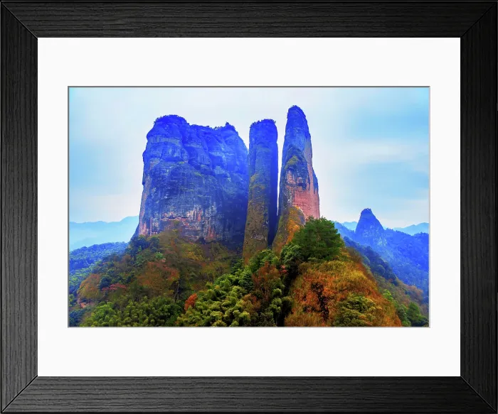 Framed Print : Misty landscape of Mount Jianglang, Jiangshan City, Zhejiang Province, China