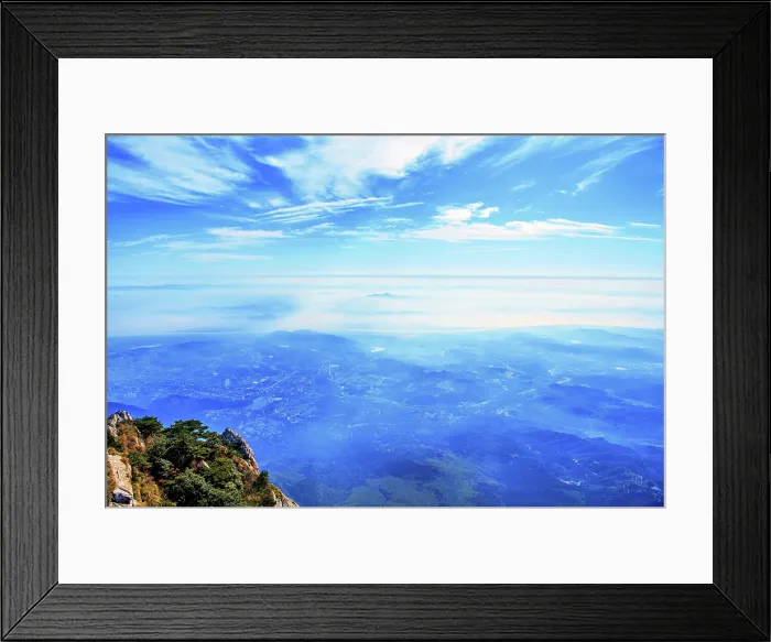 Framed Print : Mist covered landscape from Wulao Feng (Five-Old-Man Peak) at Lushan (Mount Lu), UNESCO, Jiujiang City, Jiangxi, China