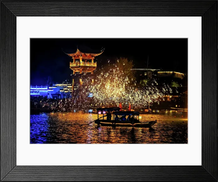 Framed Print : Spectacular Iron Flower performance in WuNvZhou Resort, Wuyuan County, Shangrao, Jiangxi Province, China Framed Print : Spectacular Iron Flower performance in WuNvZhou Resort, Wuyuan County, Shangrao, Jiangxi Province, China