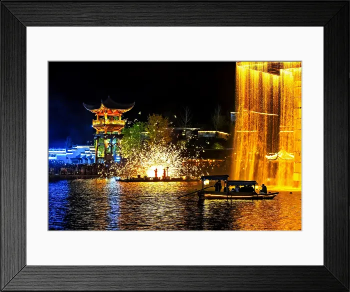 Framed Print : Spectacular Iron Flower performance in WuNvZhou Resort, Wuyuan County, Shangrao, Jiangxi Province, China Framed Print : Spectacular Iron Flower performance in WuNvZhou Resort, Wuyuan County, Shangrao, Jiangxi Province, China