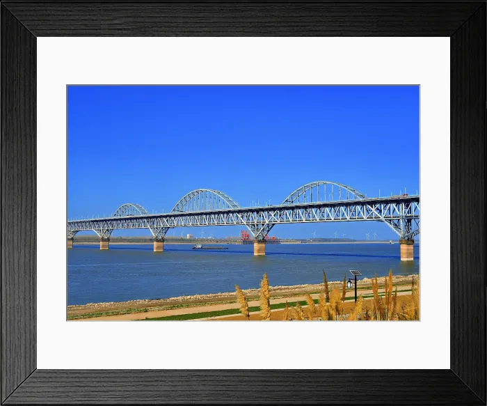 Framed Print : The Jiujiang Changjiang First Bridge over the Yangtze River, Jiujiang City, Jiangxi Province, China Framed Print : The Jiujiang Changjiang First Bridge over the Yangtze River, Jiujiang City, Jiangxi Province, China
