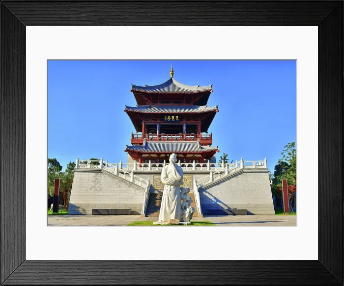 Framed Print : Statue of Baijuyi at the Pipa Pavilion, Jiujiang City, Jiangxi Province, China