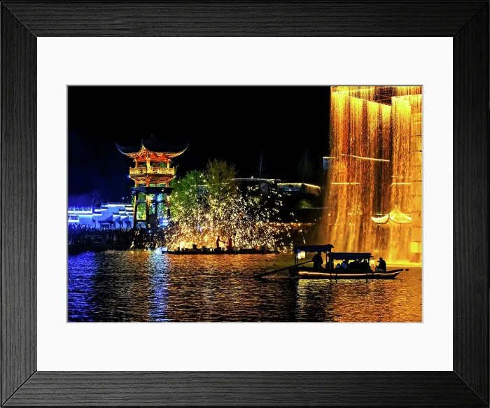Framed Print : Spectacular Iron Flower performance in WuNvZhou Resort, Wuyuan County, Shangrao, Jiangxi Province, China Framed Print : Spectacular Iron Flower performance in WuNvZhou Resort, Wuyuan County, Shangrao, Jiangxi Province, China