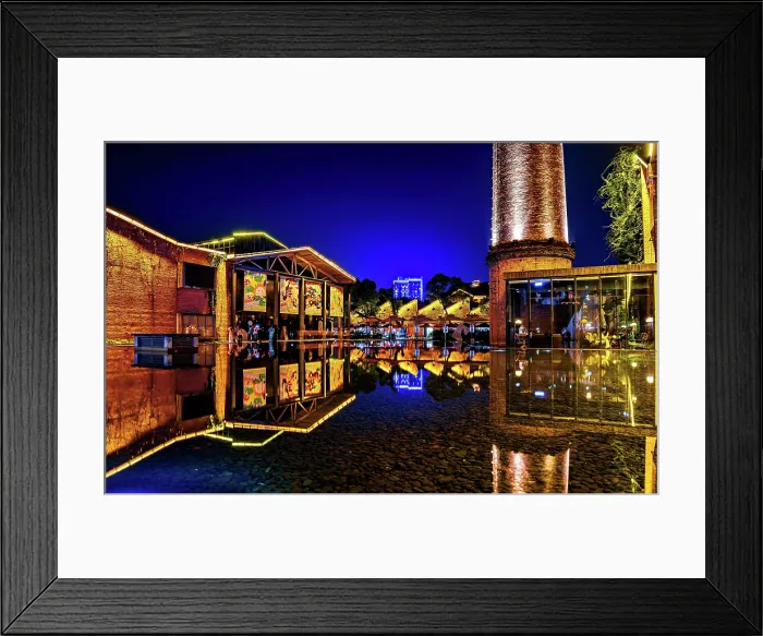 Framed Print : TaoXiChuan Art Avenue at night, Jingdezhen, Jiangxi Province, China Framed Print : TaoXiChuan Art Avenue at night, Jingdezhen, Jiangxi Province, China