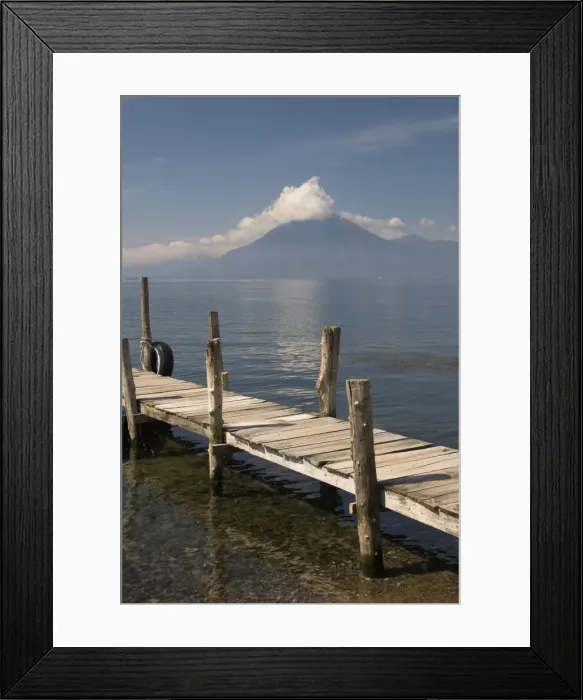 Framed Print : A jetty in Panajachel, San Pedro Volcano in the background, Lake Atitlan Framed Print : A jetty in Panajachel, San Pedro Volcano in the background, Lake Atitlan