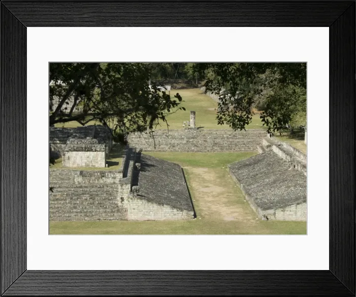 Framed Print : Structure No. 9 on left and Ball Court on right, Copan Archaeological Park Framed Print : Structure No. 9 on left and Ball Court on right, Copan Archaeological Park