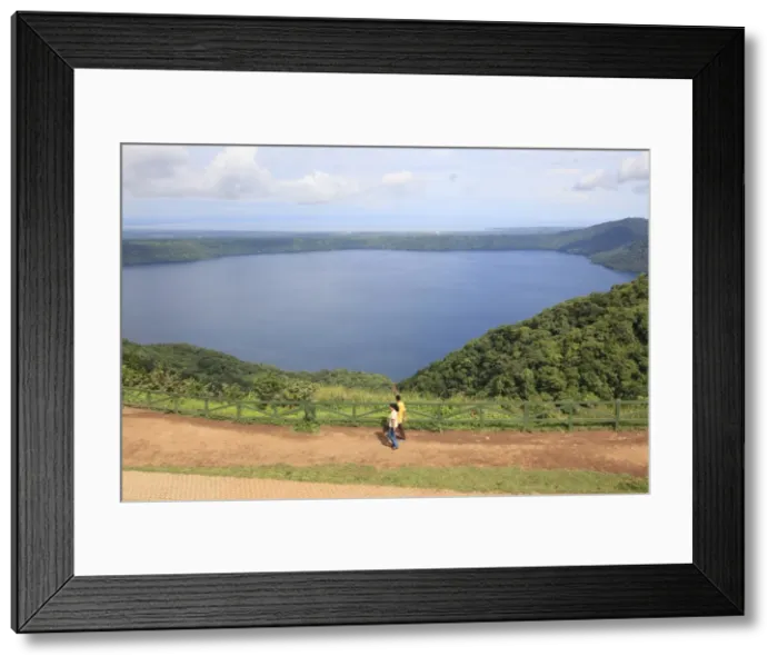 Framed Print : Laguna de Apoyo, a 200 meter deep volcanic crater lake set in a nature reserve Framed Print : Laguna de Apoyo, a 200 meter deep volcanic crater lake set in a nature reserve