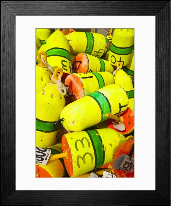 Framed Print : Lobster trap floats, North Lake Harbour, Prince Edward Island, Canada, North America Framed Print : Lobster trap floats, North Lake Harbour, Prince Edward Island, Canada, North America