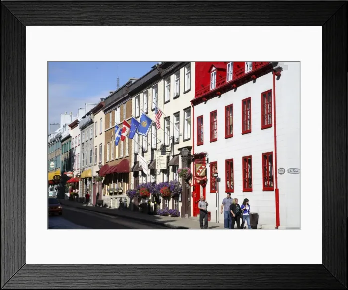 Framed Print : A colorful street in Quebec City, Quebec, Canada, North America Framed Print : A colorful street in Quebec City, Quebec, Canada, North America