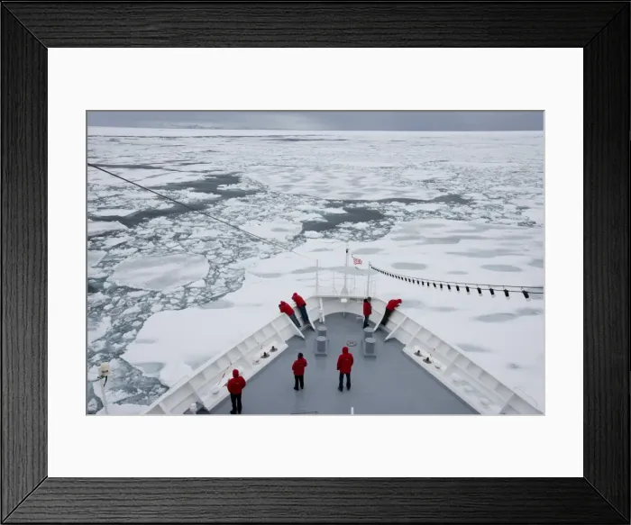 Framed Print : Ship breaking through ice floe and drift ice, Greenland, Arctic, Polar Regions Framed Print : Ship breaking through ice floe and drift ice, Greenland, Arctic, Polar Regions