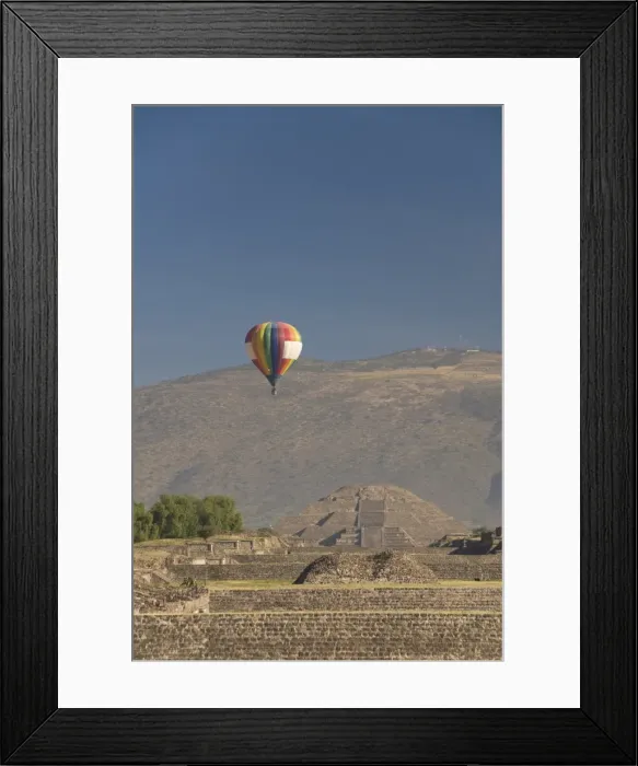 Framed Print : Hot air balloon with Pyramid of the Moon in the background, Archaeological Zone of Teotihuacan Framed Print : Hot air balloon with Pyramid of the Moon in the background, Archaeological Zone of Teotihuacan