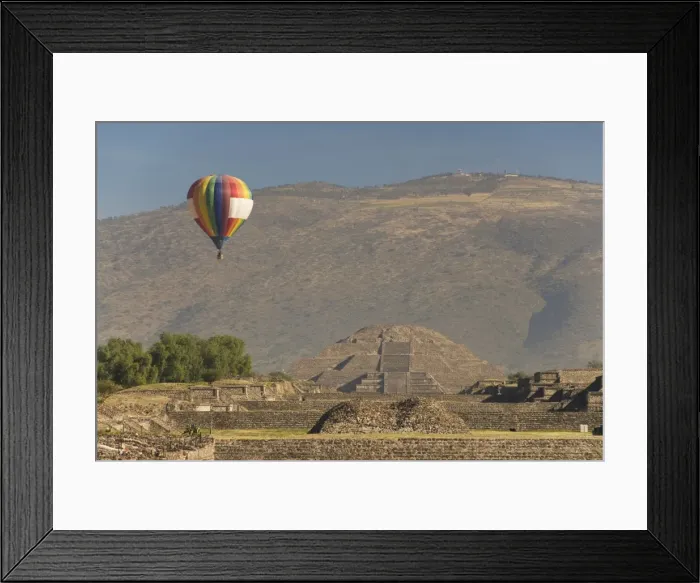 Framed Print : Hot air balloon with Pyramid of the Moon in the background, Archaeological Zone of Teotihuacan Framed Print : Hot air balloon with Pyramid of the Moon in the background, Archaeological Zone of Teotihuacan