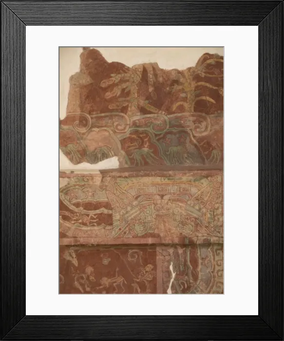 Framed Print : Detail of the most famous fresco at Teotihuacan, showing the Rain God Tlaloc being attended to by priest, Palace of Tepantitla, Archaeological Zone of Teotihuacan, UNESCO World Heritage Site, Mexico Framed Print : Detail of the most famous fresco at Teotihuacan, showing the Rain God Tlaloc being attended to by priest, Palace of Tepantitla, Archaeological Zone of Teotihuacan, UNESCO World Heritage Site, Mexico