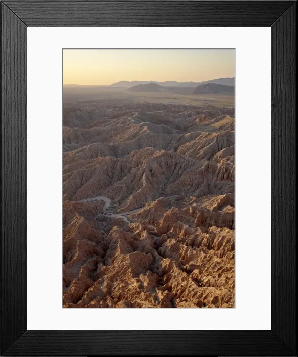 Framed Print : Badlands at sunrise from Fonts Point, Anza-Borrego Desert State Park Framed Print : Badlands at sunrise from Fonts Point, Anza-Borrego Desert State Park