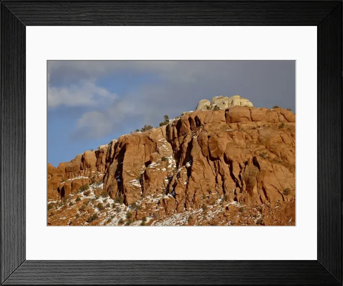 Framed Print : Red rock cliff with snow, Carson National Forest, New Mexico, United States of America Framed Print : Red rock cliff with snow, Carson National Forest, New Mexico, United States of America