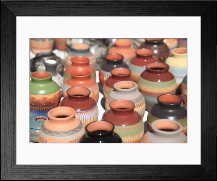 Framed Print : Native American pottery, Santa Fe, New Mexico, United States of America, North America Framed Print : Native American pottery, Santa Fe, New Mexico, United States of America, North America