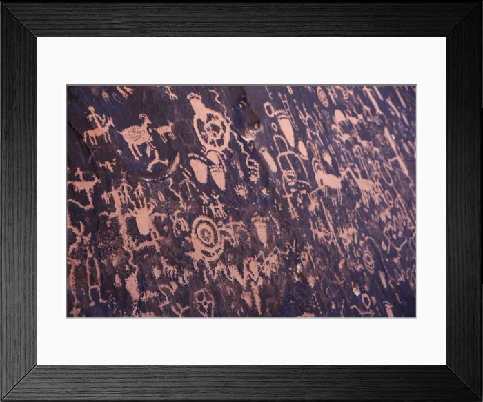 Framed Print : Ancient American Indian petroglyphs at Newspaper Rock, Indian Creek, Canyonlands National Park Framed Print : Ancient American Indian petroglyphs at Newspaper Rock, Indian Creek, Canyonlands National Park