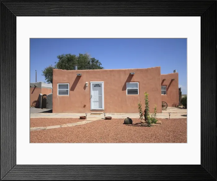 Framed Print : Adobe house, Stanley, New Mexico, United States of America, North America Framed Print : Adobe house, Stanley, New Mexico, United States of America, North America