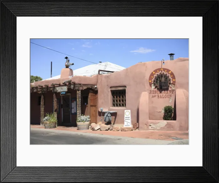 Framed Print : Restaurant and saloon, adobe architecture, Old Town, Albuquerque, New Mexico Framed Print : Restaurant and saloon, adobe architecture, Old Town, Albuquerque, New Mexico