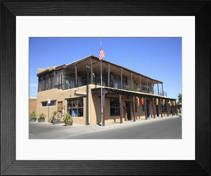 Framed Print : Adobe architecture, Old Town, Albuquerque, New Mexico, United States of America