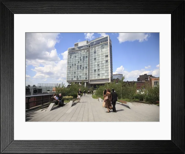 Framed Print : Standard Hotel, High Line, elevated public park on former rail tracks, Manhattan Framed Print : Standard Hotel, High Line, elevated public park on former rail tracks, Manhattan