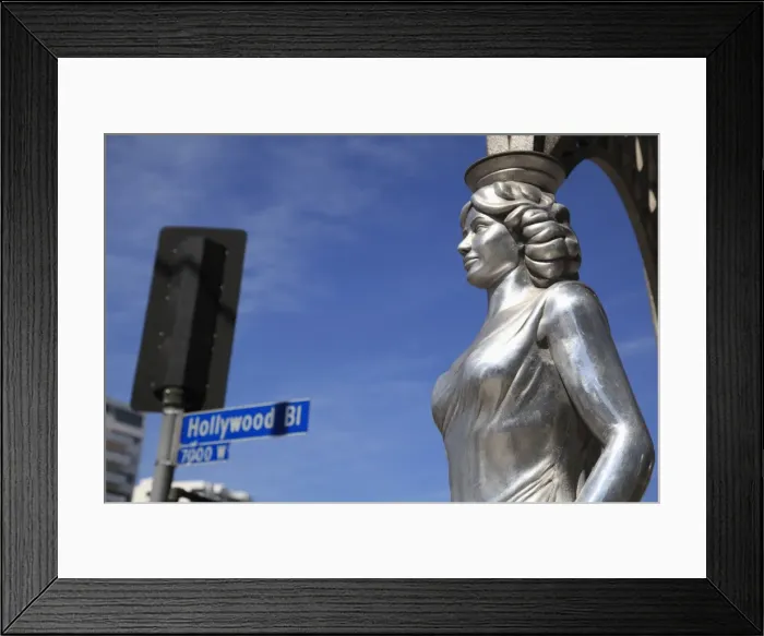 Framed Print : Silver Four Ladies of Hollywood Gazebo Statue, Hollywood Walk of Fame, Hollywood Boulevard Framed Print : Silver Four Ladies of Hollywood Gazebo Statue, Hollywood Walk of Fame, Hollywood Boulevard