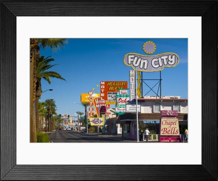 Framed Print : Motels and Wedding Chapel, The Strip, Las Vegas, Nevada, United States of America Framed Print : Motels and Wedding Chapel, The Strip, Las Vegas, Nevada, United States of America