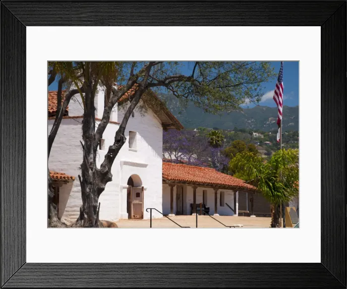 Framed Print : Presidio Chapel, El Presidio de Santa Barbara, Santa Barbara, California