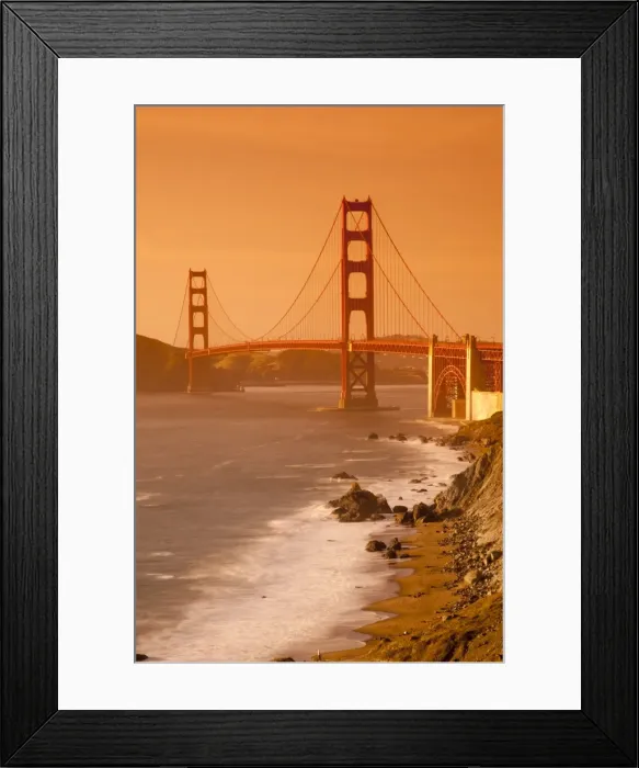Framed Print : Golden Gate Bridge from Marshall Beach, San Francisco, California, United States of America Framed Print : Golden Gate Bridge from Marshall Beach, San Francisco, California, United States of America