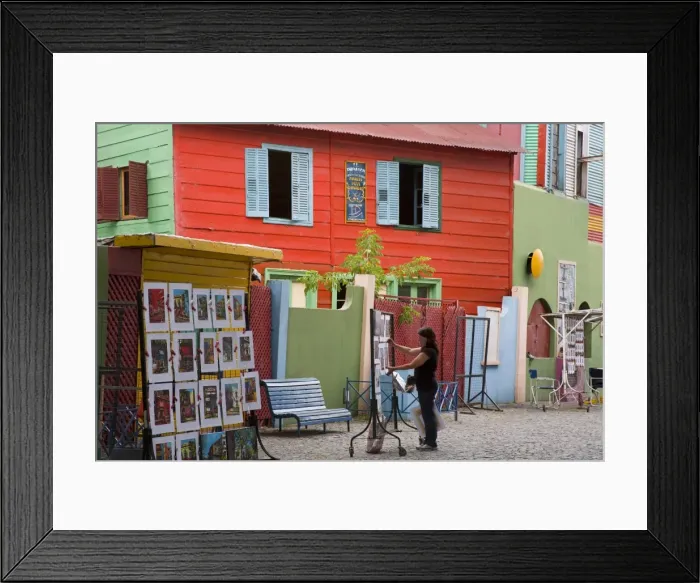 Framed Print : Art vendor on El Caminito street in La Boca District of Buenos Aires, Argentina Framed Print : Art vendor on El Caminito street in La Boca District of Buenos Aires, Argentina
