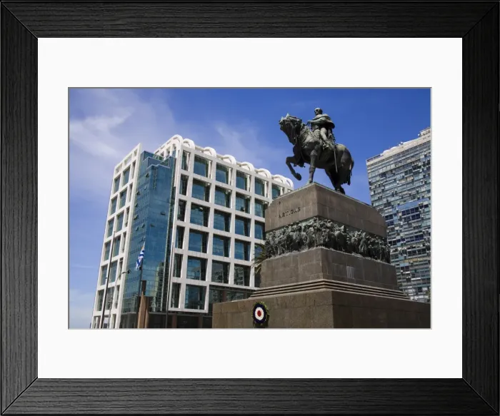 Framed Print : Statue of Jose Gervasio Artigas in Plaza Independencia, Old City District Framed Print : Statue of Jose Gervasio Artigas in Plaza Independencia, Old City District