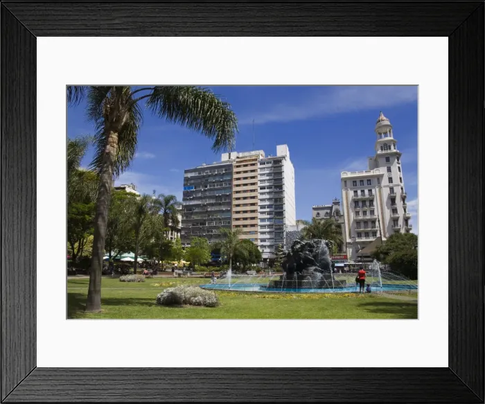 Framed Print : Plaza Fabini fountain, city center, Montevideo, Uruguay, South America Framed Print : Plaza Fabini fountain, city center, Montevideo, Uruguay, South America