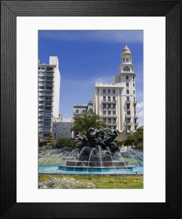 Framed Print : Plaza Fabini fountain, Montevideo Center, Uruguay, South America Framed Print : Plaza Fabini fountain, Montevideo Center, Uruguay, South America