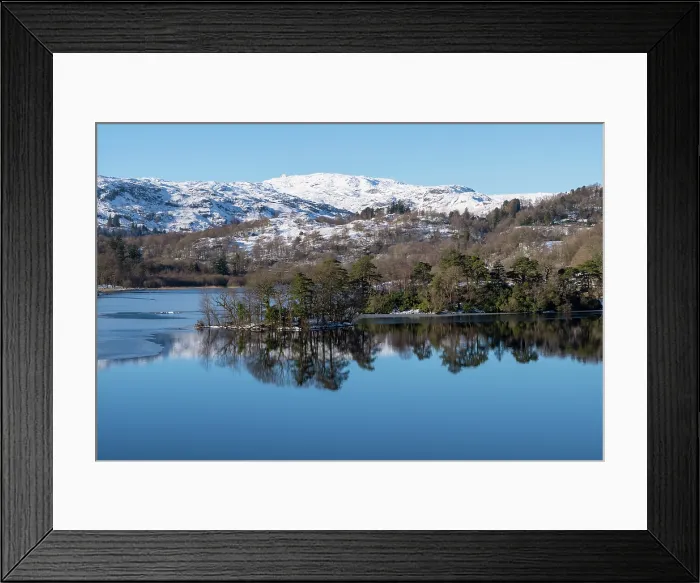 Framed Print : Winter snow at Rydal Water in the Lake District National Park, United Kingdom Framed Print : Winter snow at Rydal Water in the Lake District National Park, United Kingdom