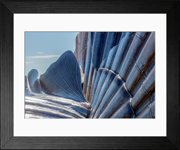 Framed Print : Detail of giant scallop shell sculpture on the shingle beach at Aldeburgh, United Kingdom Framed Print : Detail of giant scallop shell sculpture on the shingle beach at Aldeburgh, United Kingdom