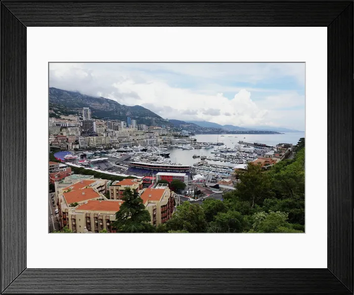Framed Print : The Formula One track passes Monaco Marina and runs through Monte Carlo district, Monaco Framed Print : The Formula One track passes Monaco Marina and runs through Monte Carlo district, Monaco