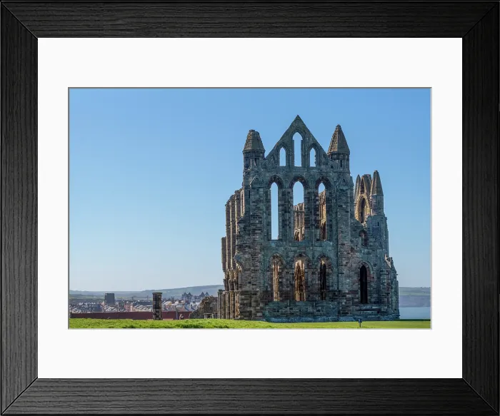 Framed Print : The dramatic ruins of St Hilda's Abbey on the cliftop overlooking Whiby In the county of Yorkshire Framed Print : The dramatic ruins of St Hilda's Abbey on the cliftop overlooking Whiby In the county of Yorkshire